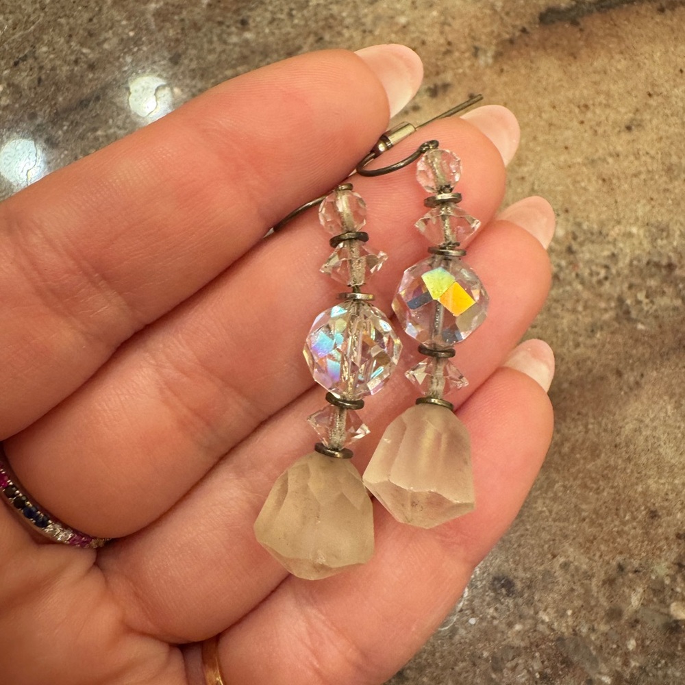 Vintage beaded crystal earrings